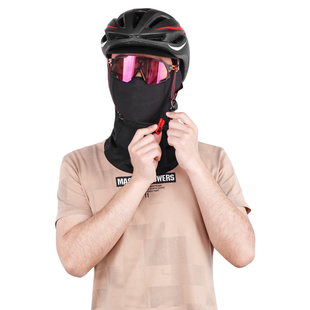 Ski Sturmhaube Motorrad Halstuch Kälte   UV Gesichts Schutzmaske mit Cap - Schwarz