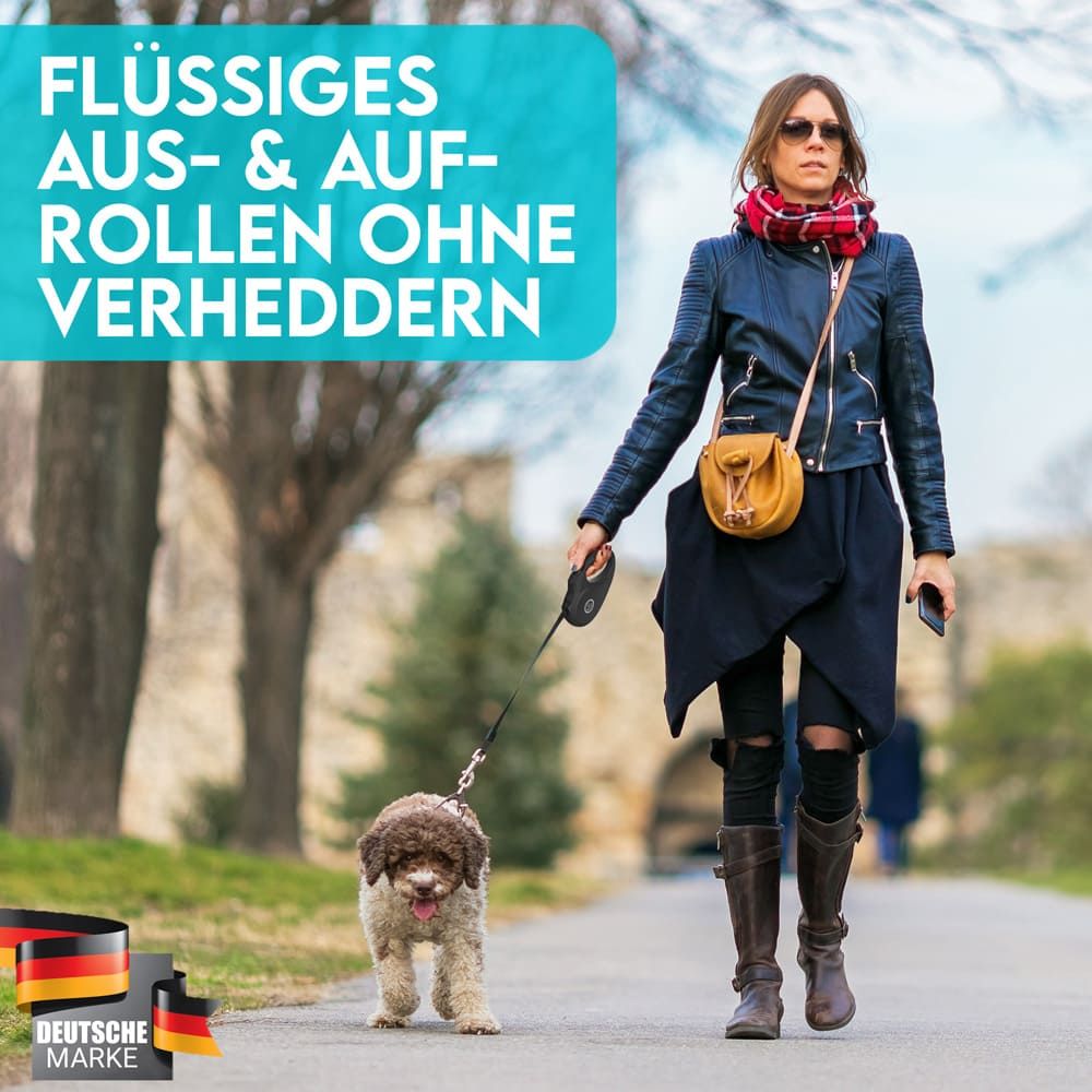 HUND IST KÖNIG® Rollleine für Hunde | robuste 8m Hundeleine für kleine & große Hunde | 15-50 kg