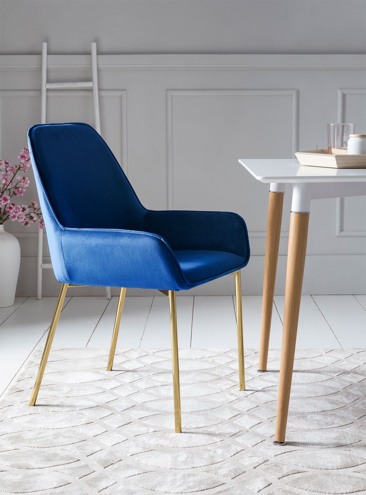 CASAVANTI Esszimmerstuhl 2er Set Samt blau