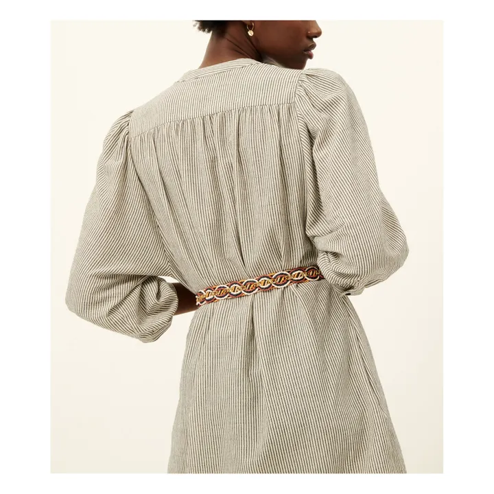 Sessùn Robe Mercadel Rayures Coton Bio | Noir