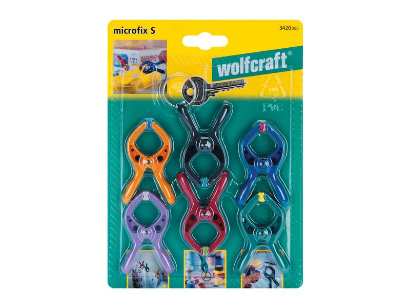 Wolfcraft Mini-Federzwinge Microfix, 6 x 20 mm 6 Universell einsetzbare Microfix Federzwingen