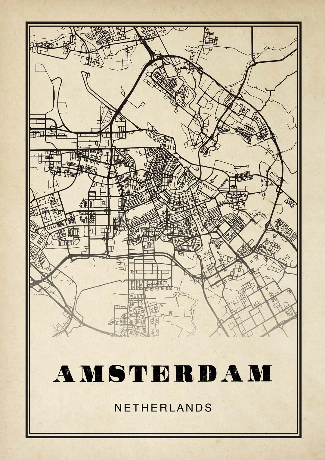 Amsterdam Stadt Sepia