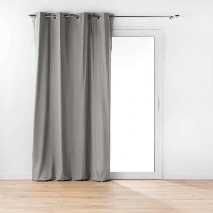 RIDEAU OEILLETS 135X260CM COTON TWILY GRIS