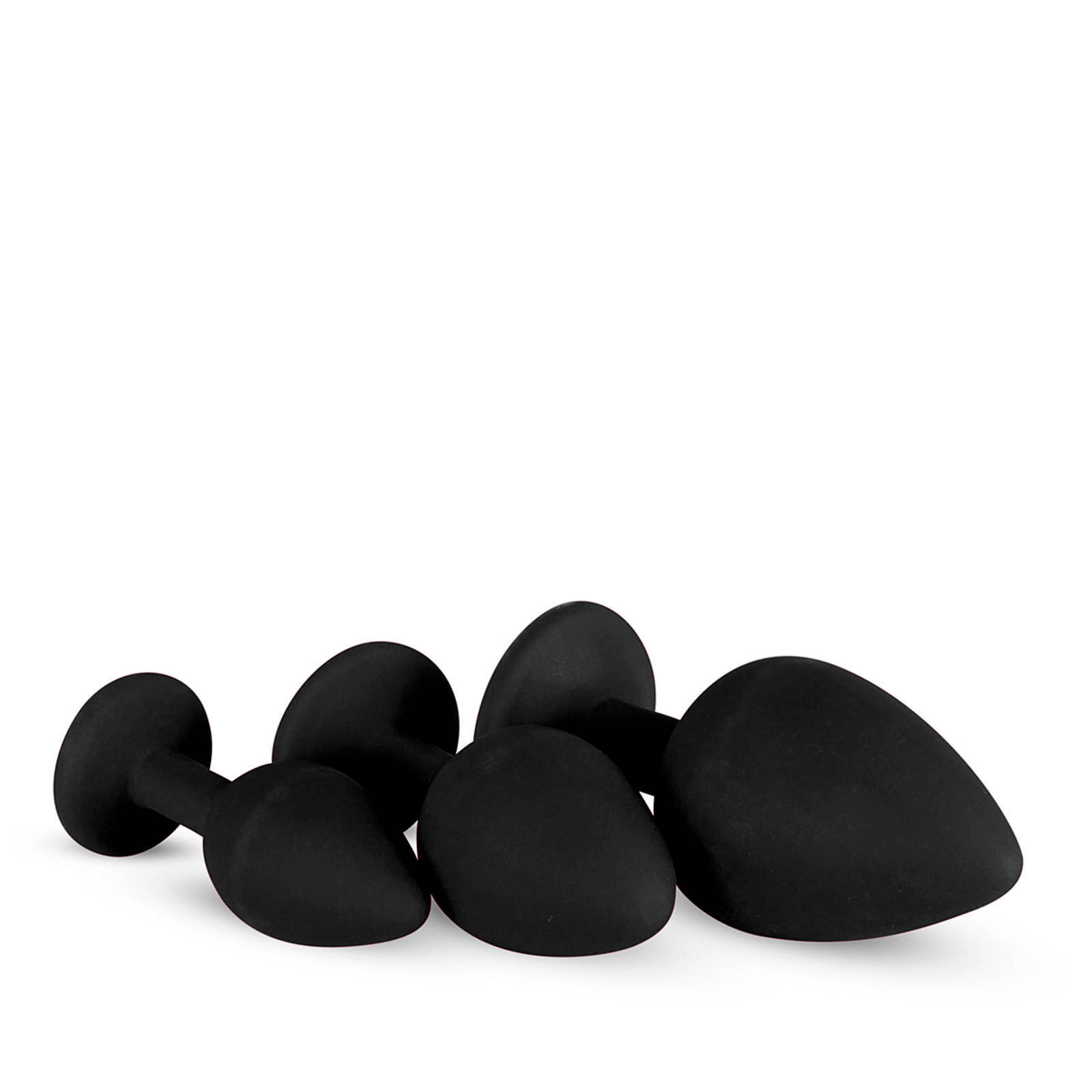 EasyToys Siliconen Buttplug set met diamant - Zwart