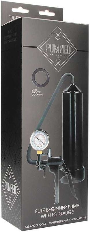 Shots - Pumped Elite Penispomp met Drukmeter black