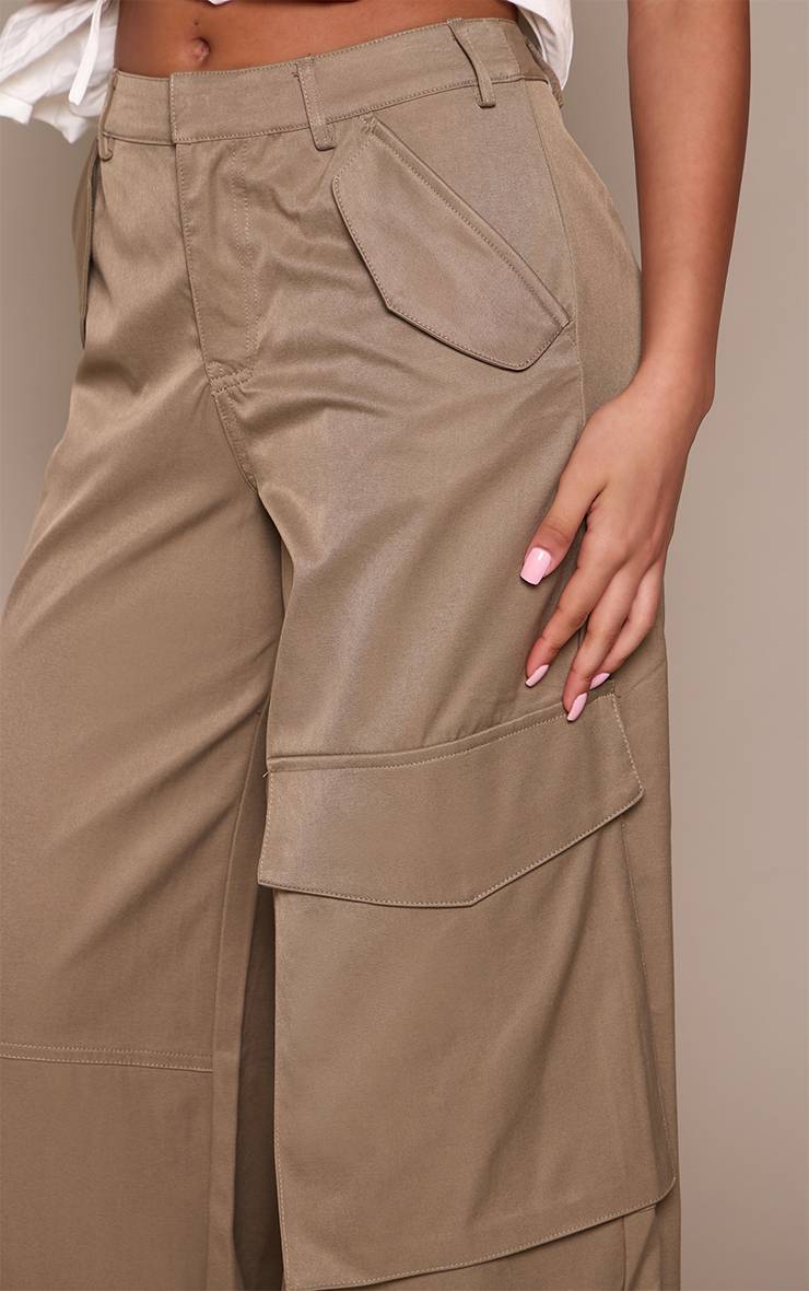 Kaki Pantalon Cargo Utilitaire À Détails