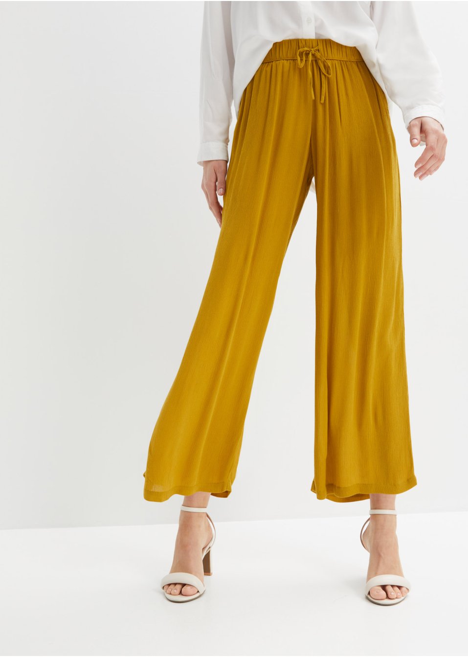 Pantalon large taille courte