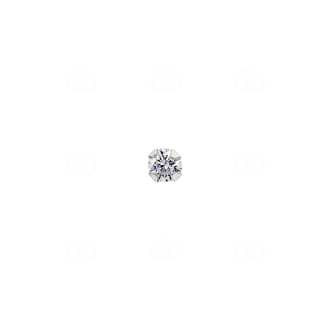 Nasenpiercing Spirale 750/18 K Weissgold mit Diamant 0.03ct.