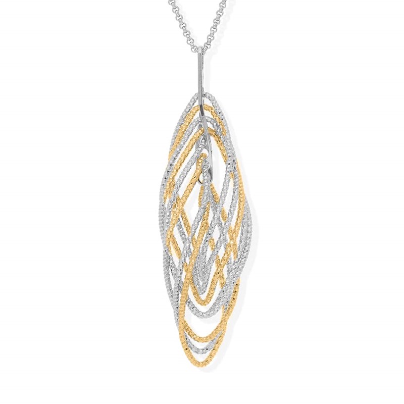 Collier Argent Et Doré Diamanté Allégro