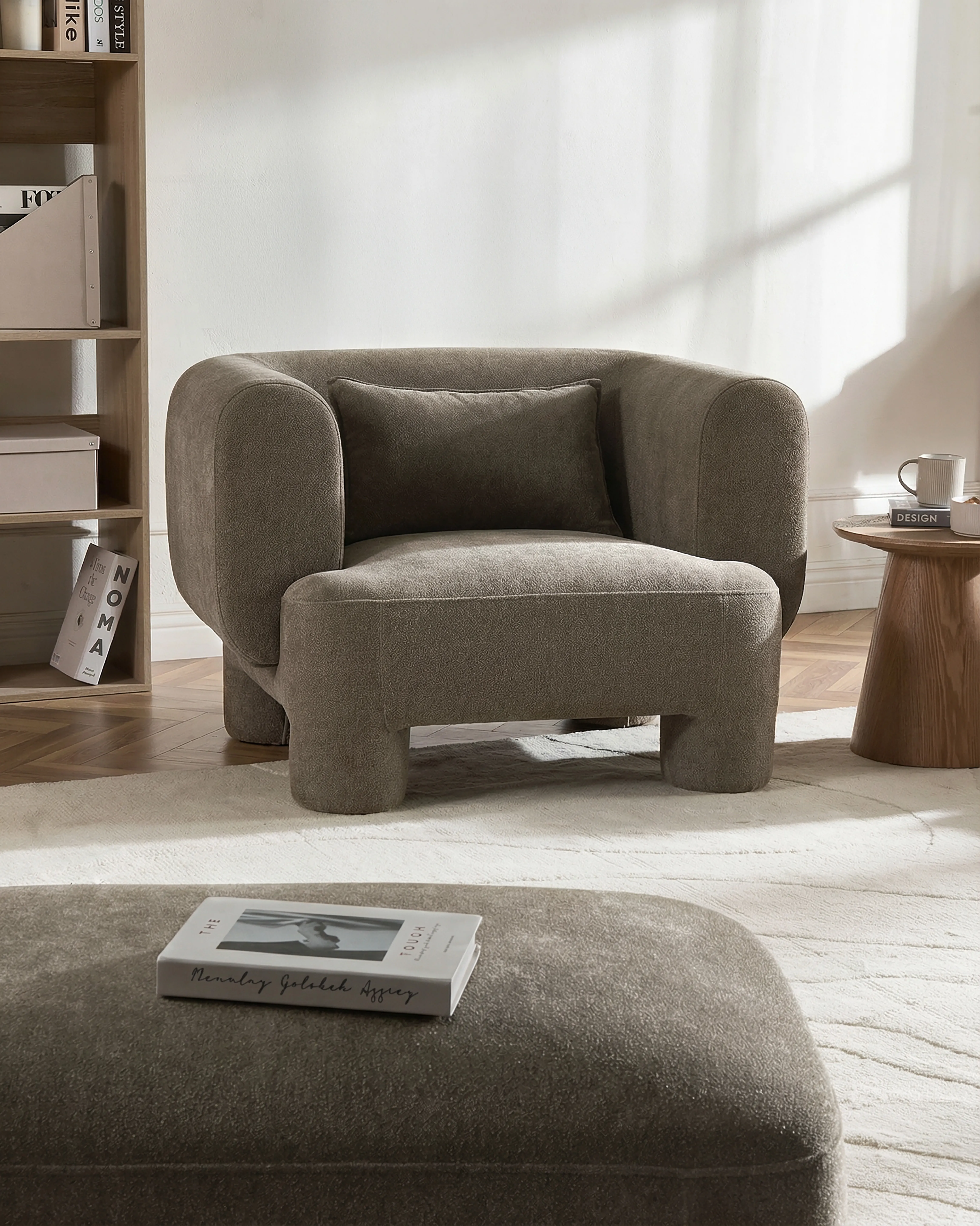 Fauteuil HOGBO Stof Bruin