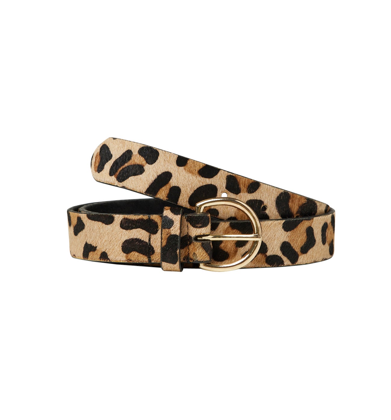 Ceinture en cuir motif léopard - Imprimé multicolore