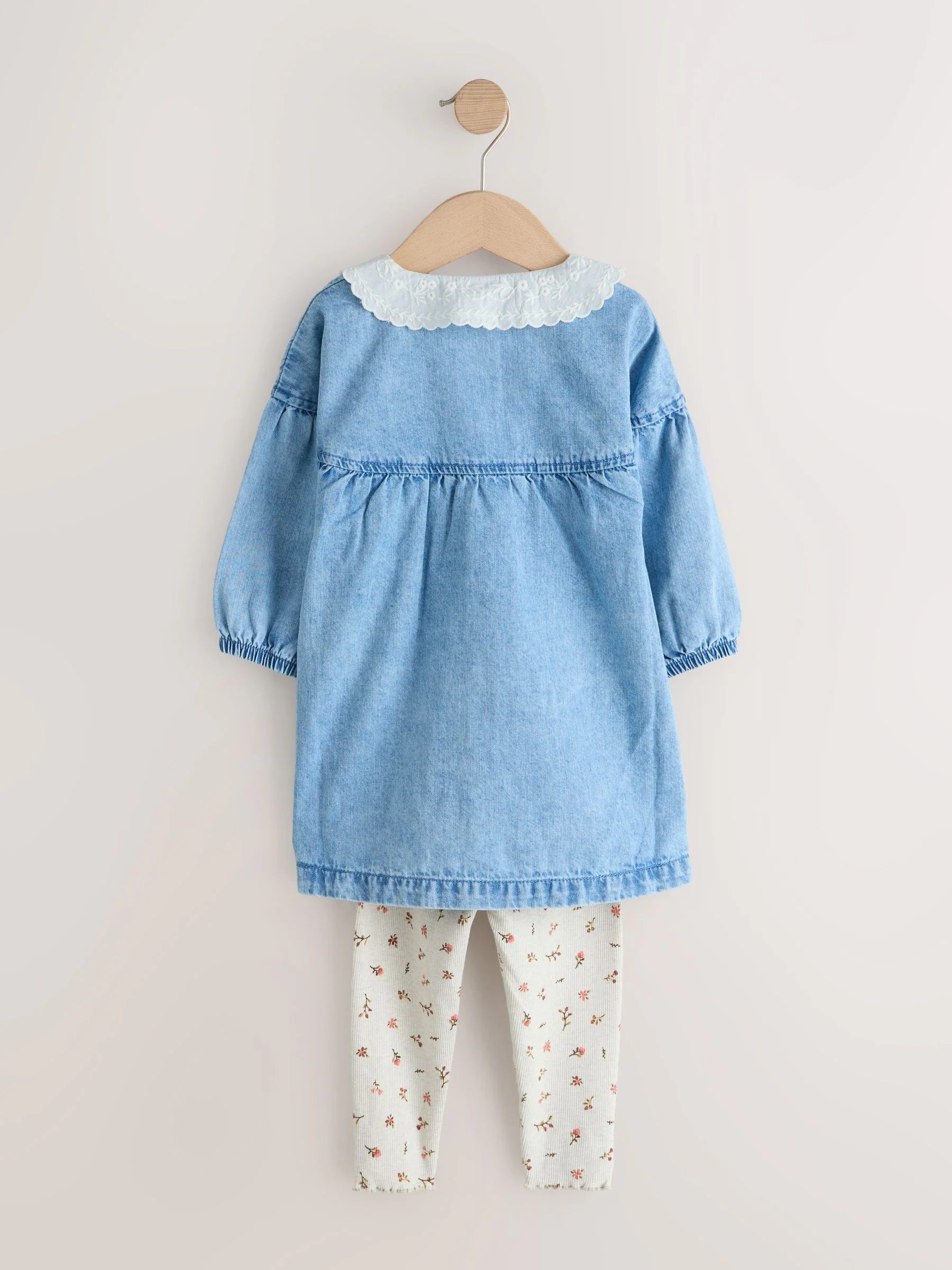 Denim Character - Set van overhemdjurk en legging (3mnd-8jr)