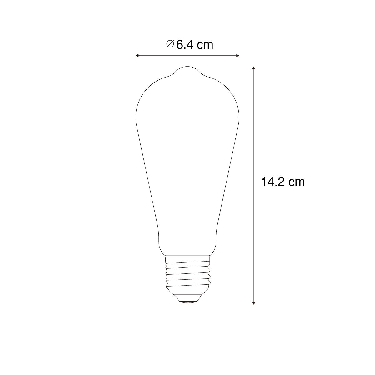 E27 dimbare LED lamp filament ST64 goud 4.5W 450 lm 2200K