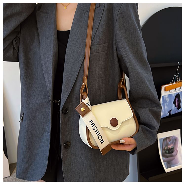 Maorong - Crossbodytas van imitatieleer met contrasterende rand