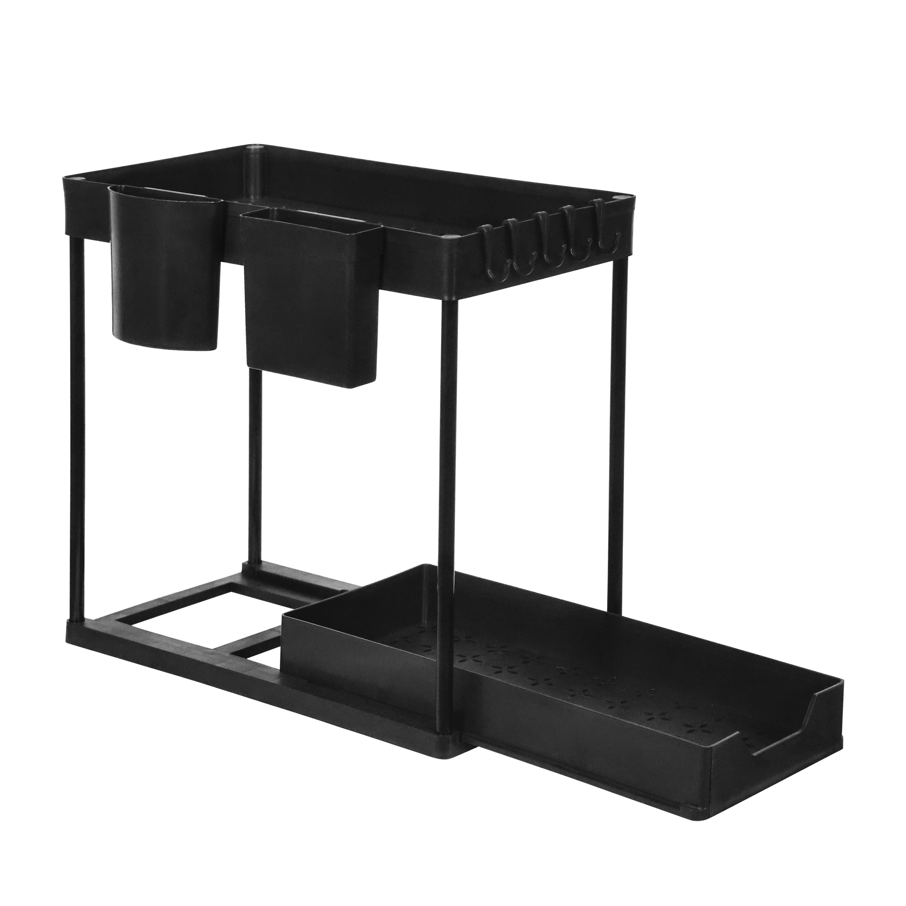 Schrank-Organizer Küche 2 Etagen 39 x 21 x 36 cm schwarz