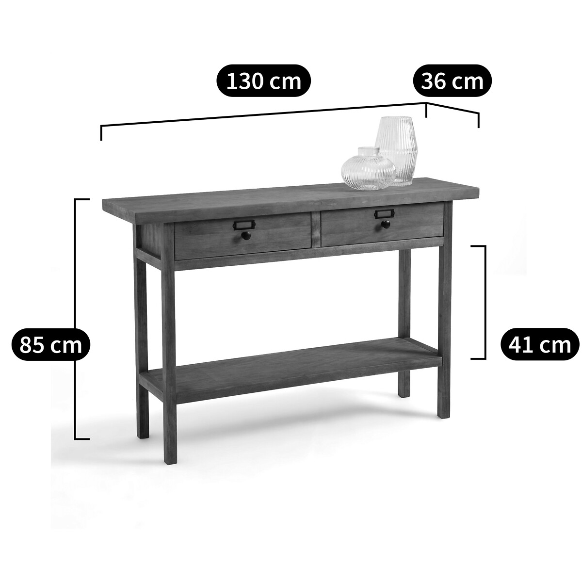 LA REDOUTE INTERIEURS<br>Mesa de parede em pinho maciço, Lunja