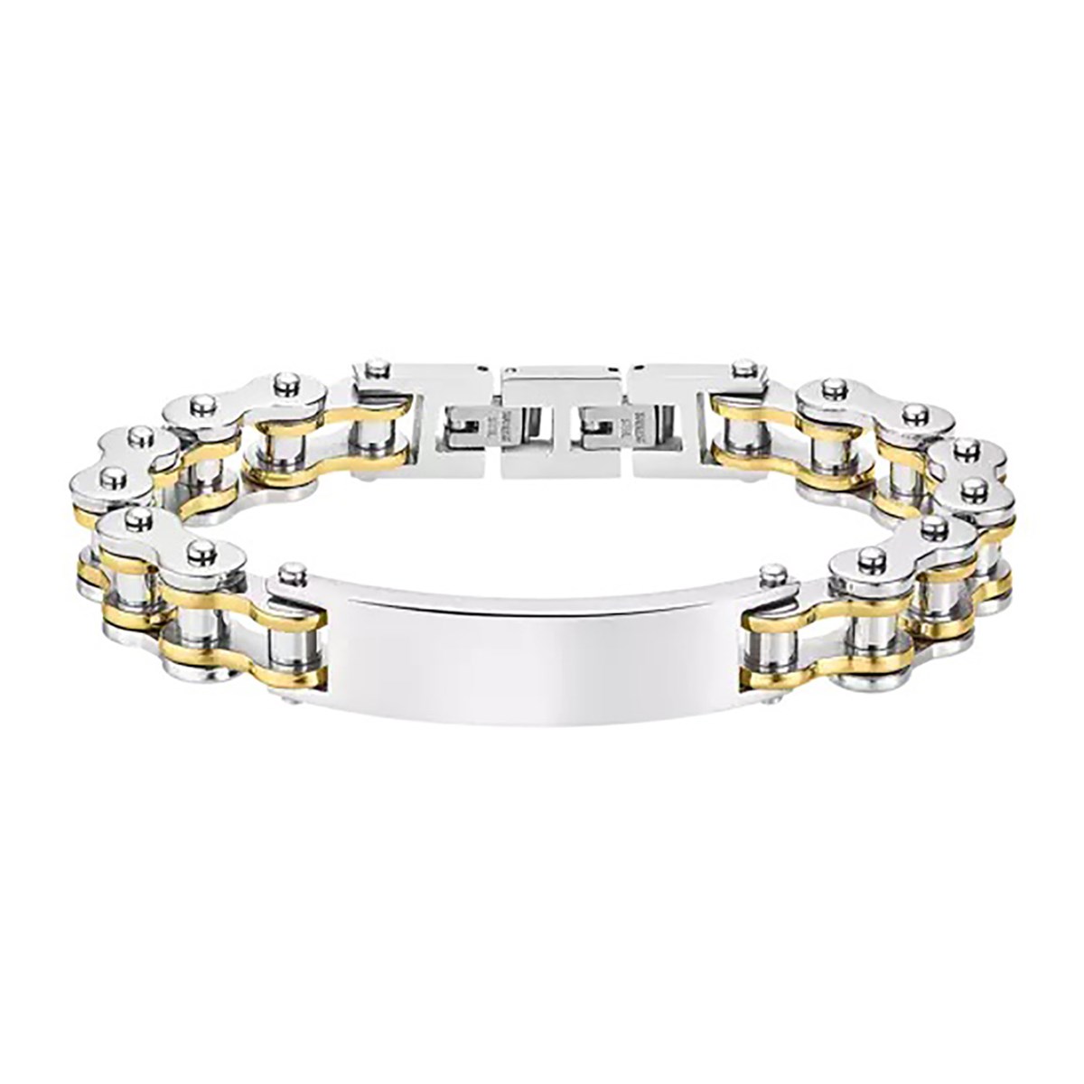 Bracelet homme Lotus acier bicolore doré et argenté