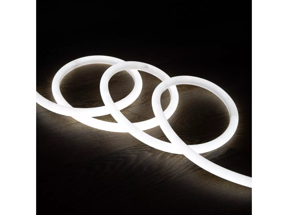 Néon LED Flexible 360º Rond Dimmable 120LED/m 220V AC Blanc Froid IP67 sur Mesure Coupe tous les 100cm 20 m
