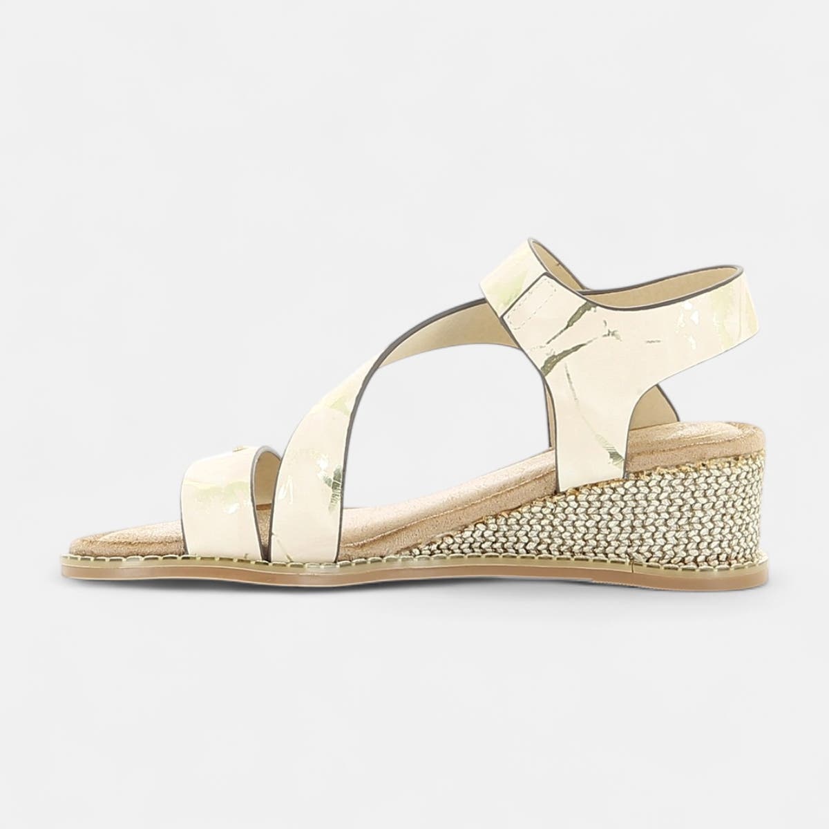 Nu-pieds à talon compensé Femme beige