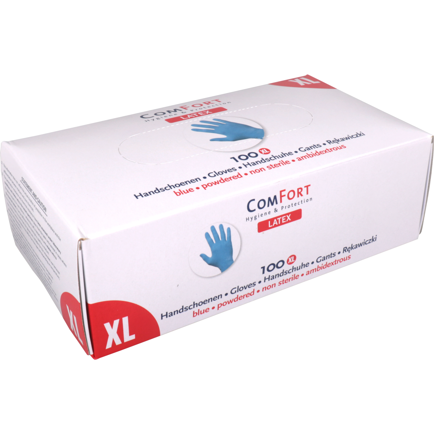 ComFort Handschoen, Latex, gepoederd, XL, 6gr, blauw