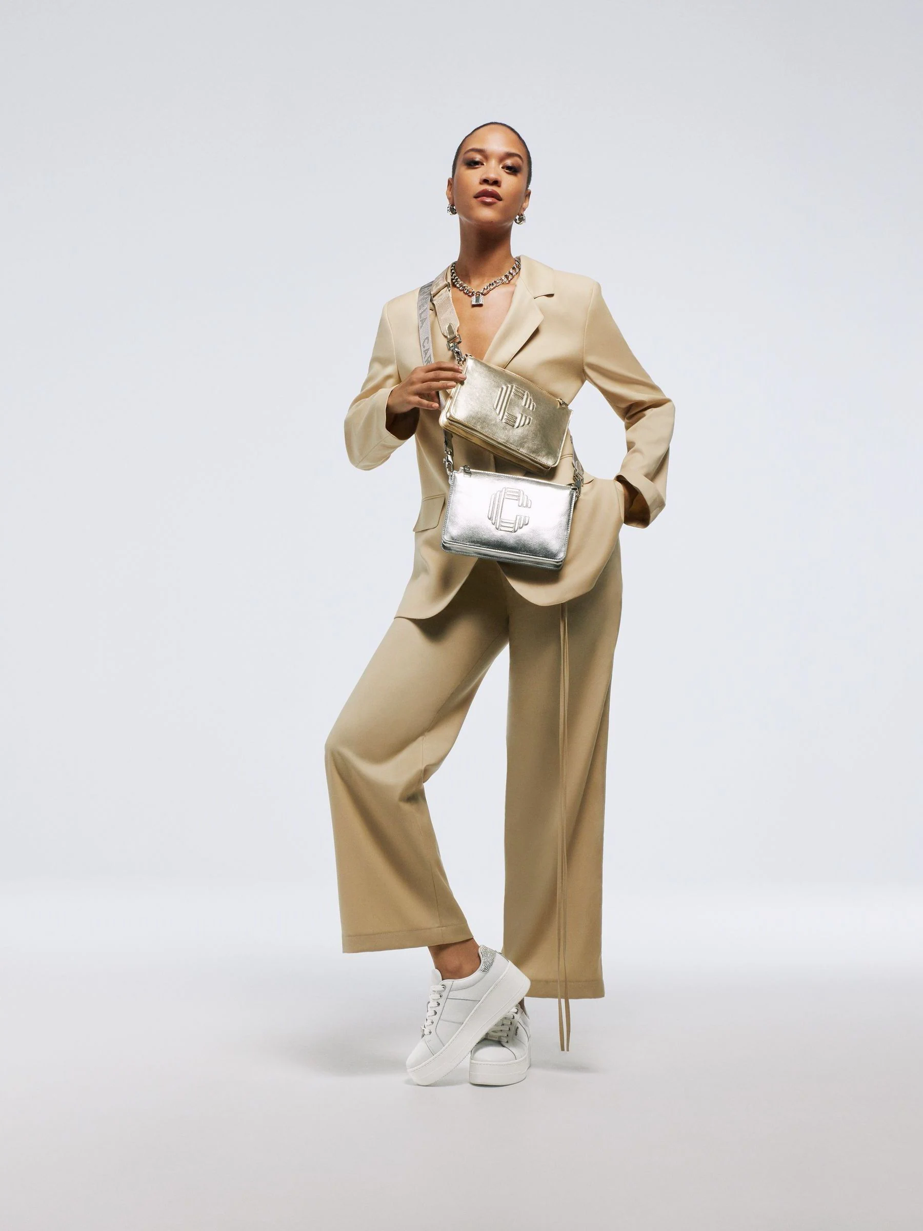 Wit - Carvela Connected veterloze sneakers