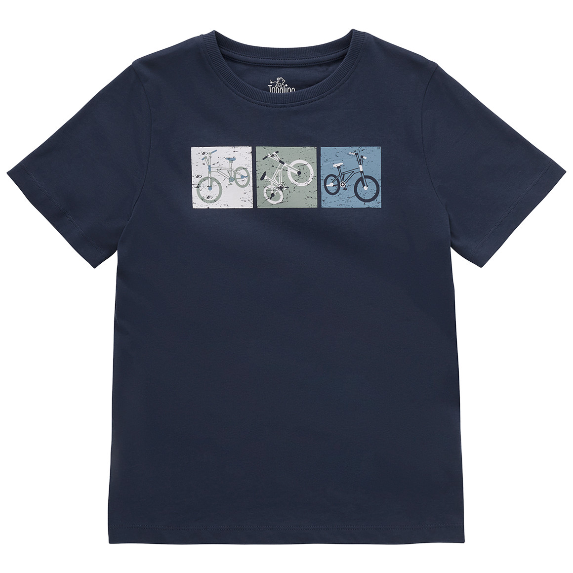 Topolino Jungen T-Shirt mit Fahrrad-Print dunkelblau