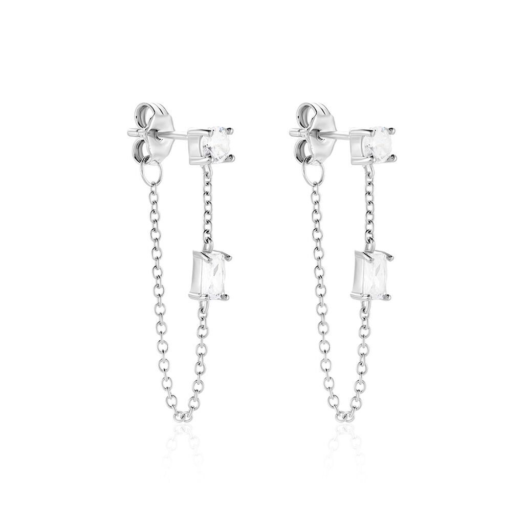 Bijoux D'oreilles Kerrie Argent Blanc Oxyde De Zirconium