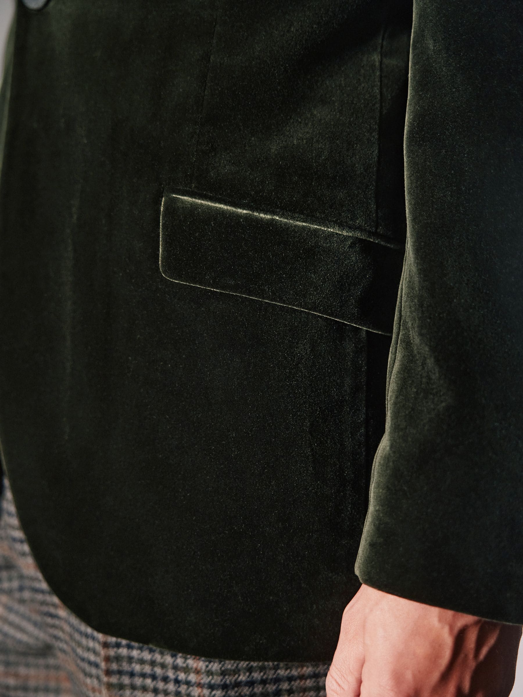 Groen - Normale Pasvorm - Signature Pontoglio Italian Velvet Blazer With Shawl Lapel
