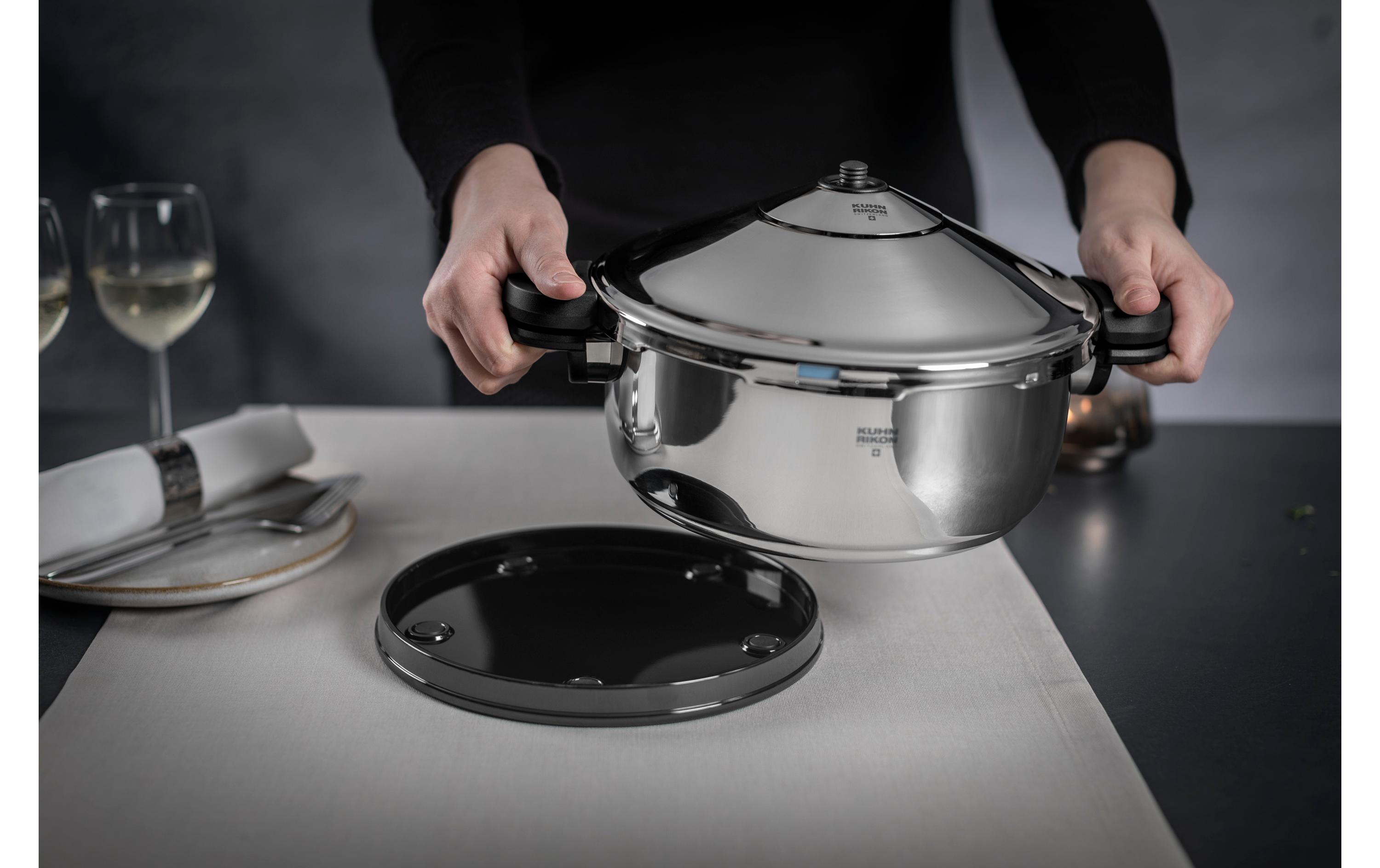 Schnellkochtopf Durotherm Pro Black 22 cm, 3 l, Schwarz<br>Dampfkochtopf mit zusätzlichem Doppelwand-Deckel