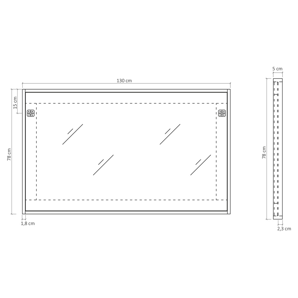 Differnz Industrial spiegel 130x78cm bruin