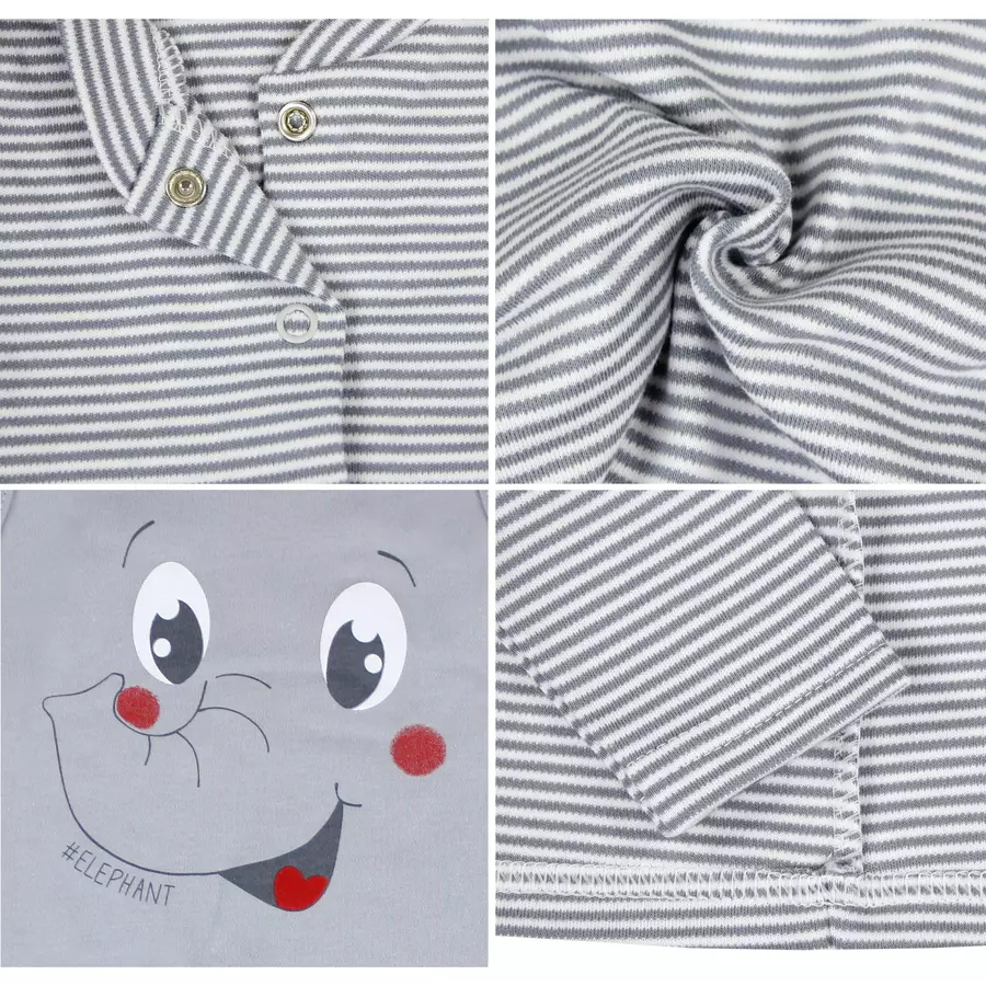 TupTam Baby Unisex Strampler-Set mit Aufdruck Spruch 2-tlg grau-kombi