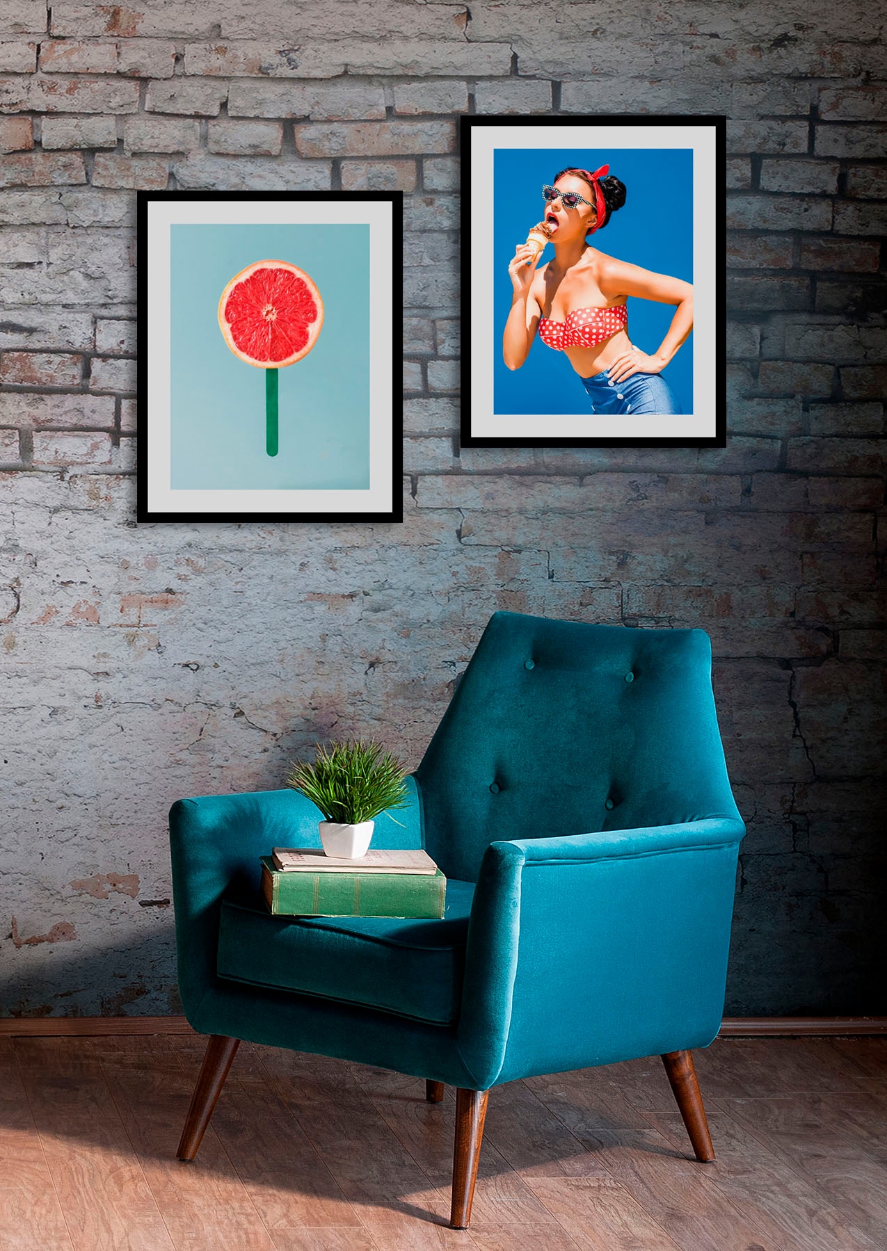 queence Bild »Citruspop« Obst | Obst Bilder | Süssigkeiten 1 Stk. tlg. HD Premium Poster-Druck inkl. Holzrahmen