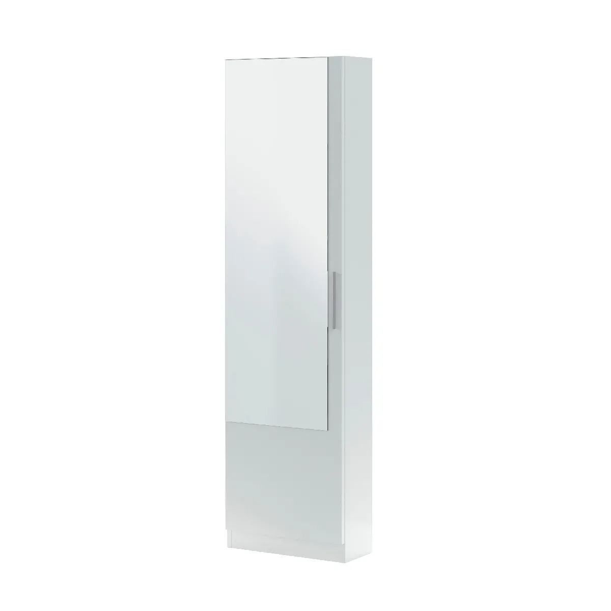 ALTER Meuble à chaussures Blanc Brillant - Miroir