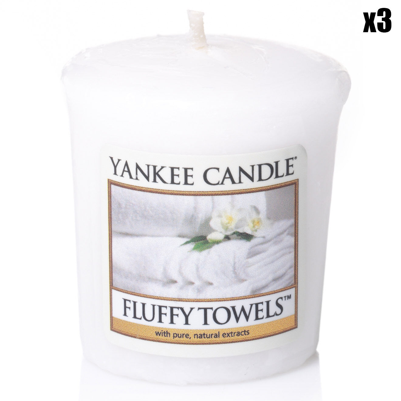 Yankee Candle 3 Bougies parfumée votive Serviettes moelleuses - 15h