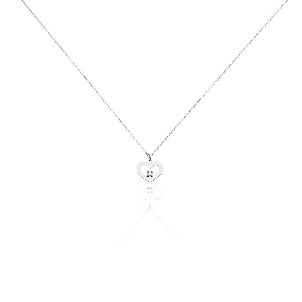 Collier Sweet Heart Or Blanc Diamant