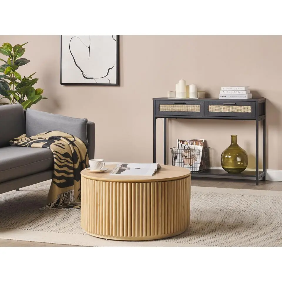 OPOCO - Consoletafel - Zwart - Rotan