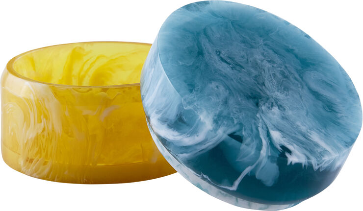 Jonathan Adler mustique box, small Yellow/turquoise