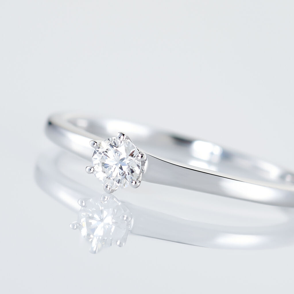 Bague Solitaire Natalia Or Blanc Diamant