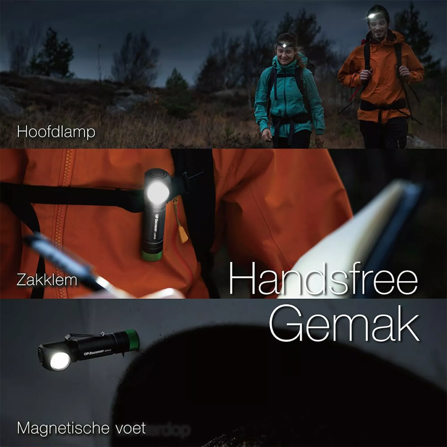 GP CH35 Hoofdlamp - 650lumen - 1x 18650 - GPDISHLCH35BL131