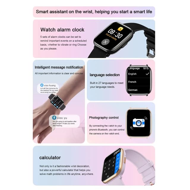 IP68 vandtæt Smart Watch Fitness Tracker