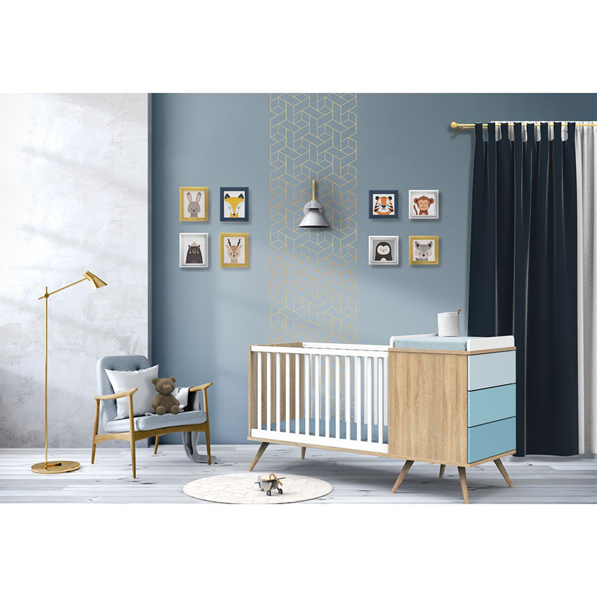 Lit combiné évolutif Seventies 60 x 120 cm - Bleu