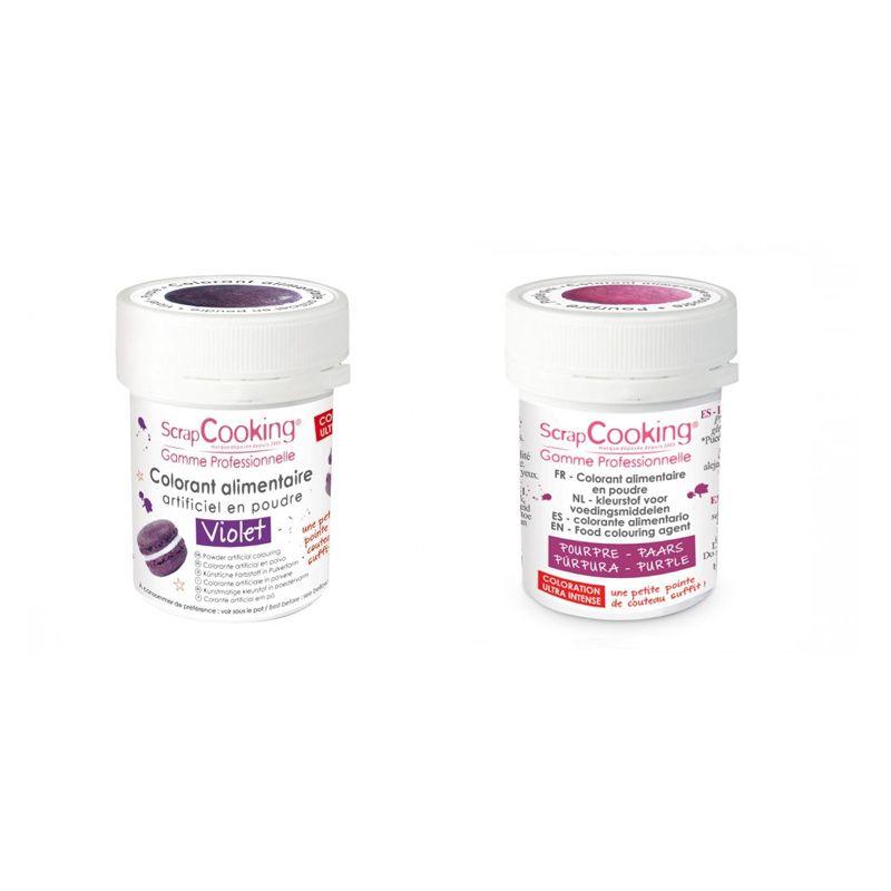 2 colorants alimentaires en poudre - violet-pourpre Scrapcooking