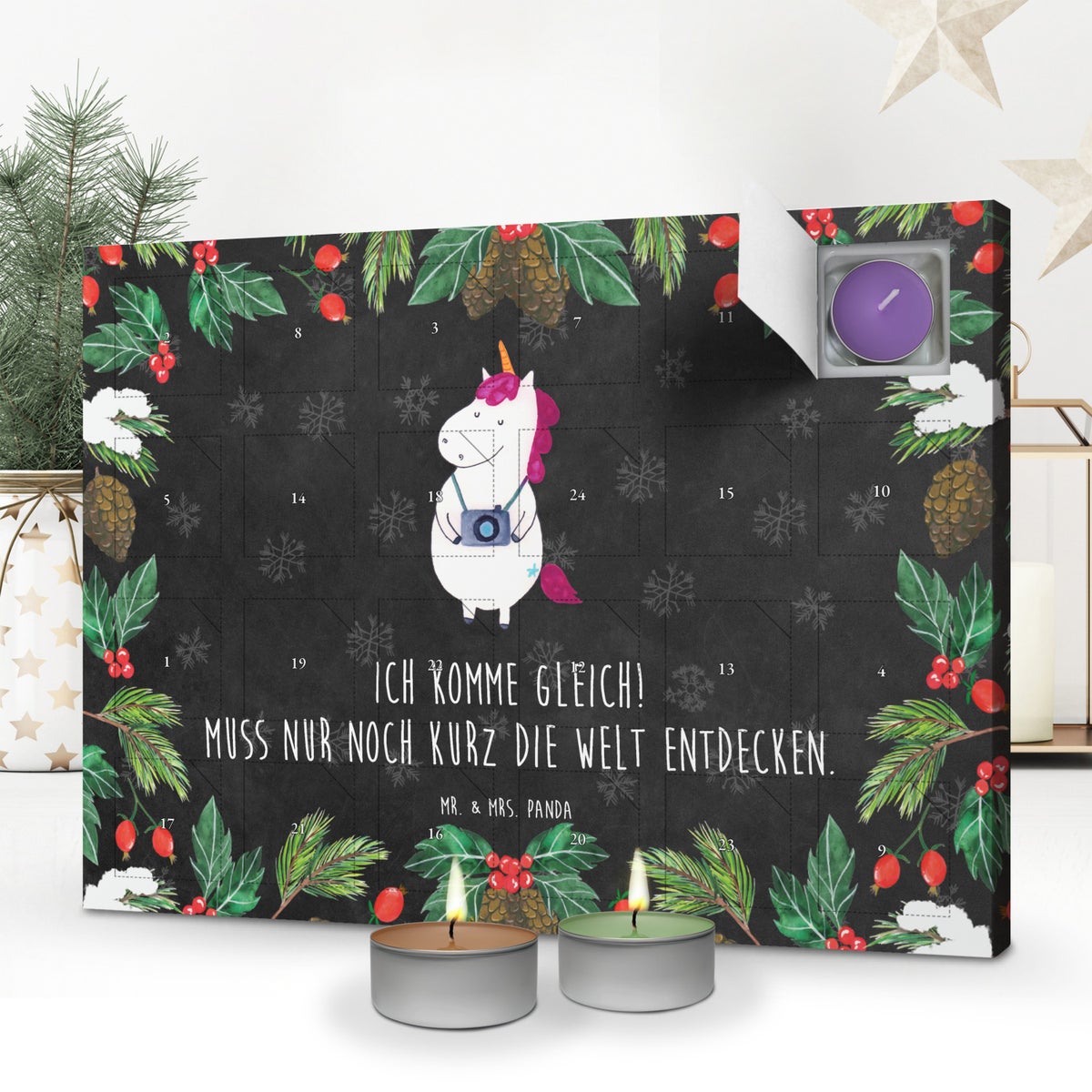 Mr. & Mrs. Panda Geurkaars Adventskalender Eenhoorn Fotograaf - Zwart