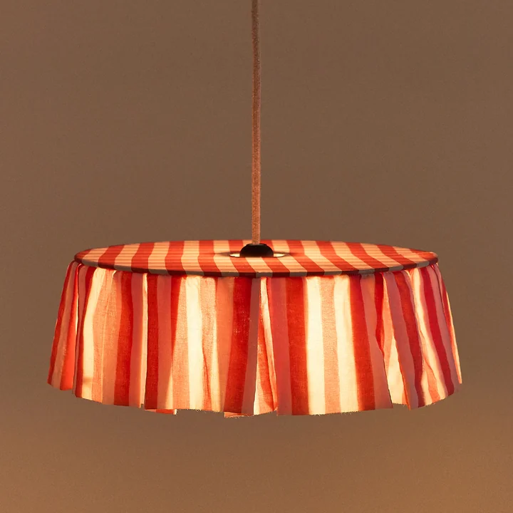 Nobodinoz - Vibes Lampenschirm, Ø 40 cm, Leinen, karminrot