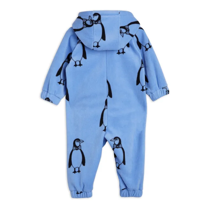 Mini Rodini Combinaison Polaire Polyester Recyclé Pingouin | Bleu