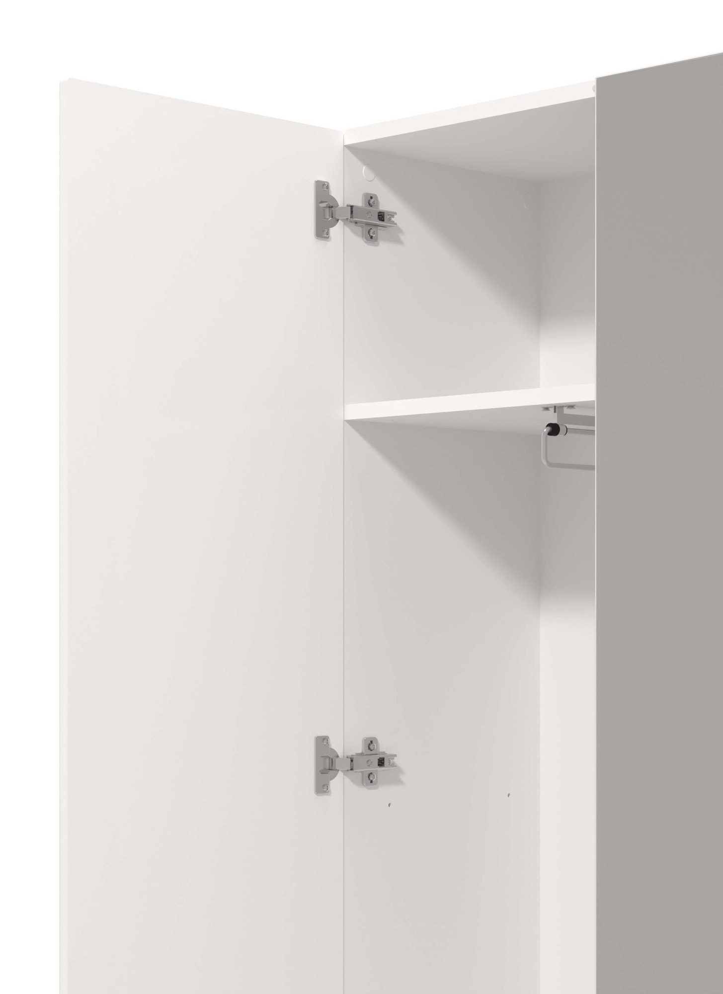 INOSIGN Garderobenschrank »Belfort, Kleiderschrank, Stauraumschrank, Flurschrank, Höhe 195 cm« in Opaque Weiss mit MDF-beschichtet Fronten, mit Spiegel