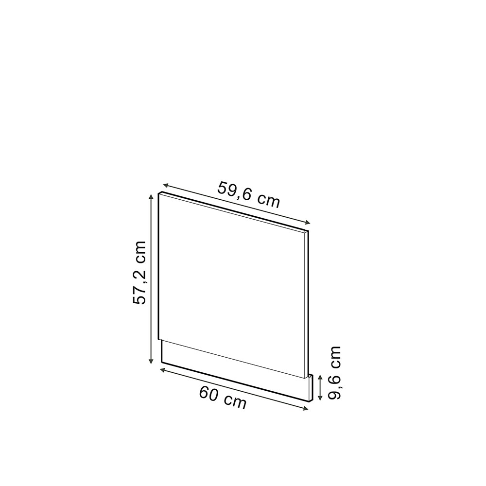 Vicco Geschirrspülerblende R-Line Schwarz Beton Weiß 60 cm mit Arbeitsplatte Eiche