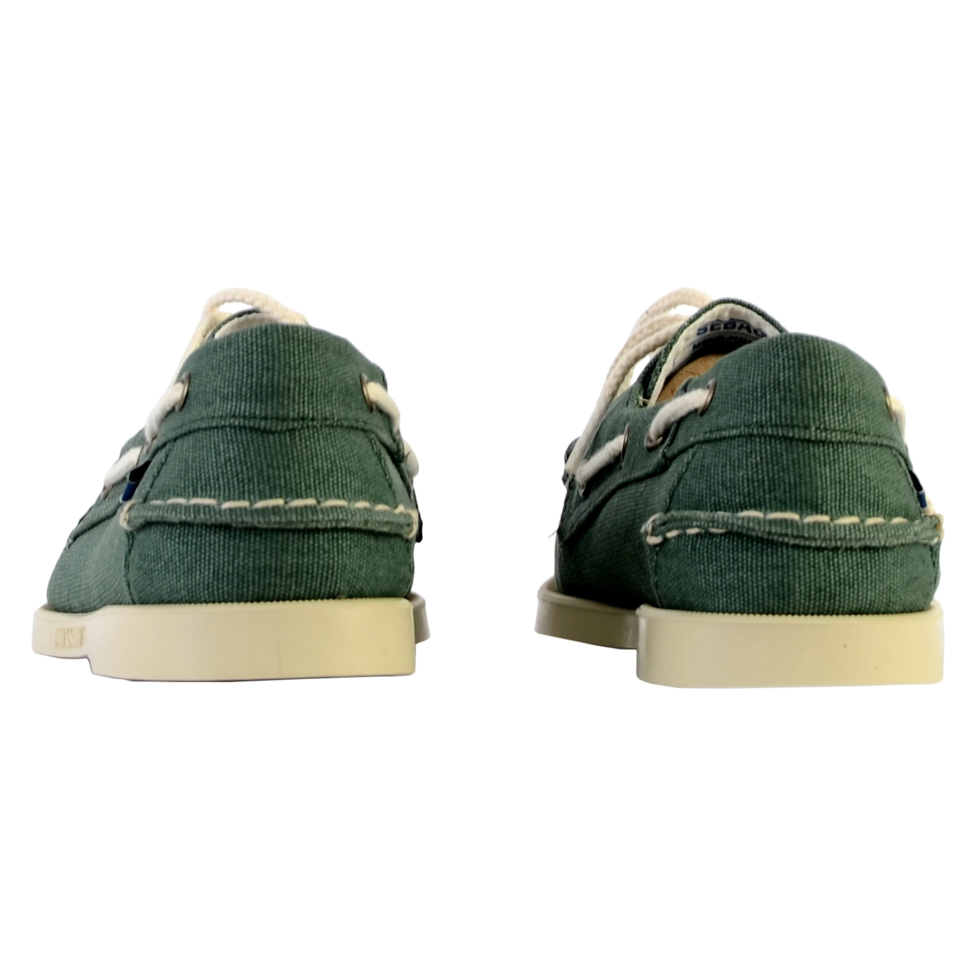 Mocassin à lacets100z washed canvas | Vert