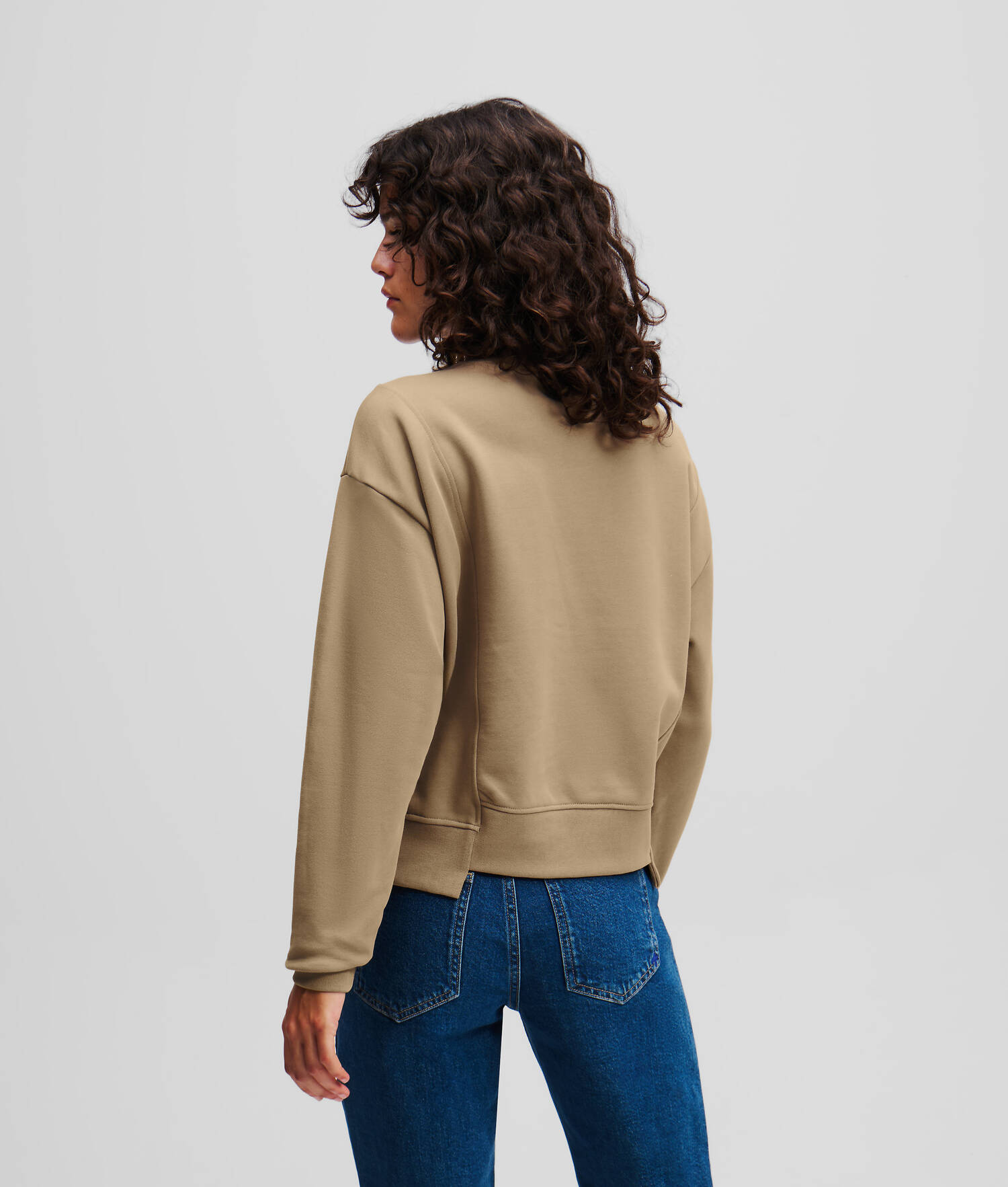 SWEAT-SHIRT À COL MONTANT ASYMÉTRIQUE - Taupe du désert