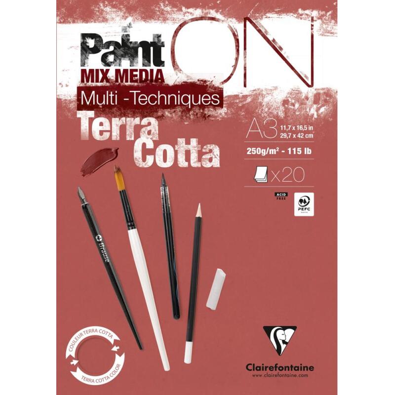 Bloc PaintON TERRACOTTA collé A3 20F